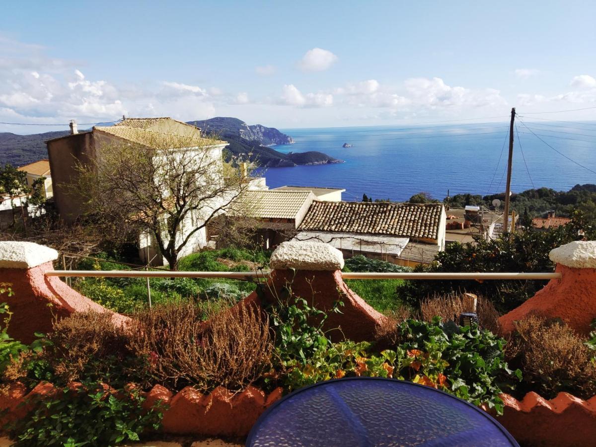 Traditional Panoramic Sea View House Lakones Exterior photo