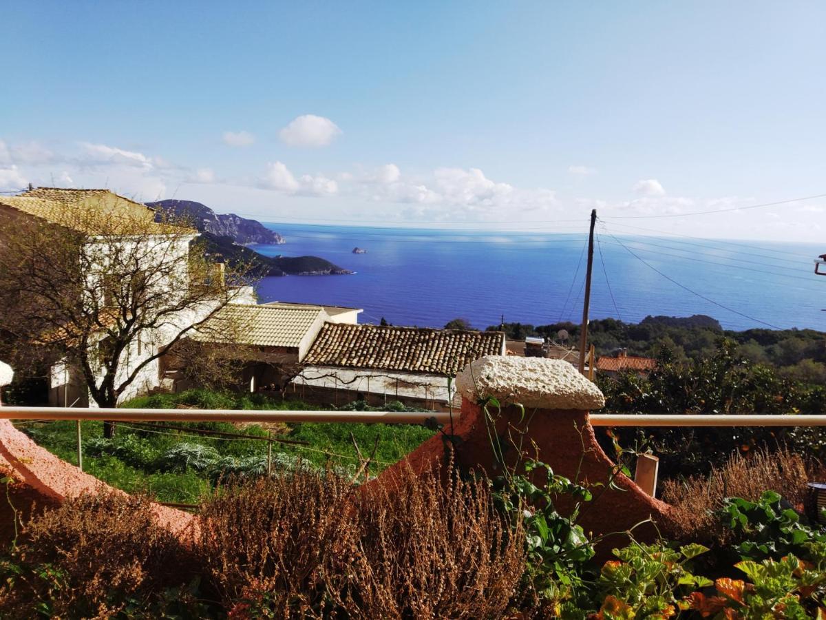 Traditional Panoramic Sea View House Lakones Exterior photo